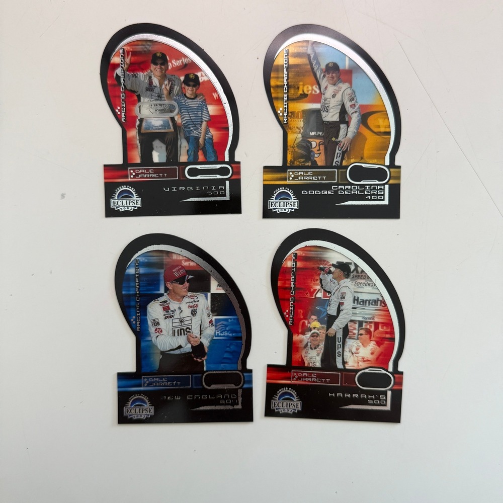 4 Dale Jarrett 2002 Press Pass Eclipse Racing Champions Die-Cut NASCAR Cards Lot